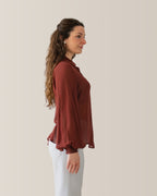 Camicia in seta con manica a palloncino | Terra di Siena