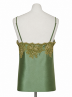 Top in seta con pizzo
