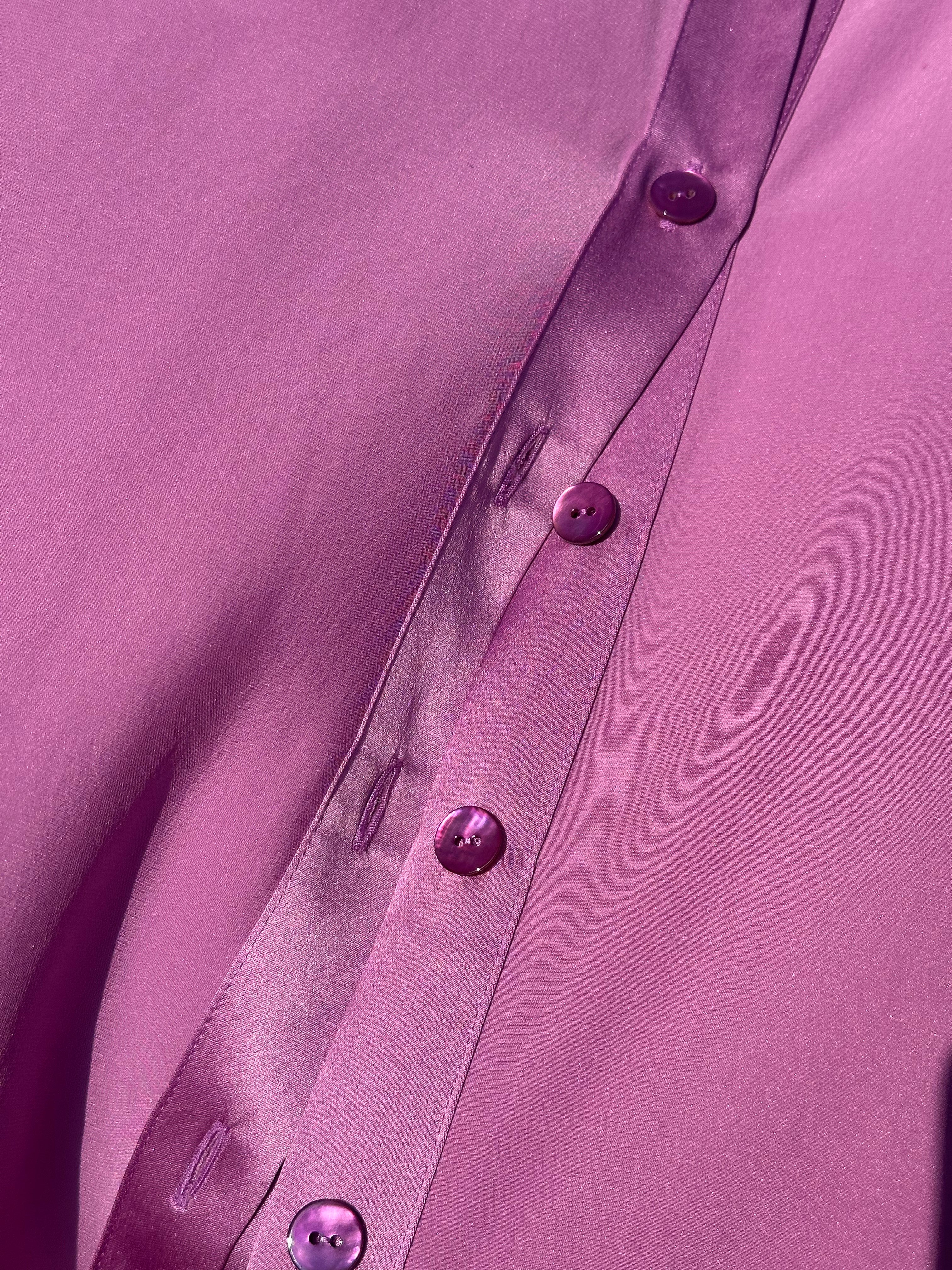 Camicia classica in raso di seta | Glicine