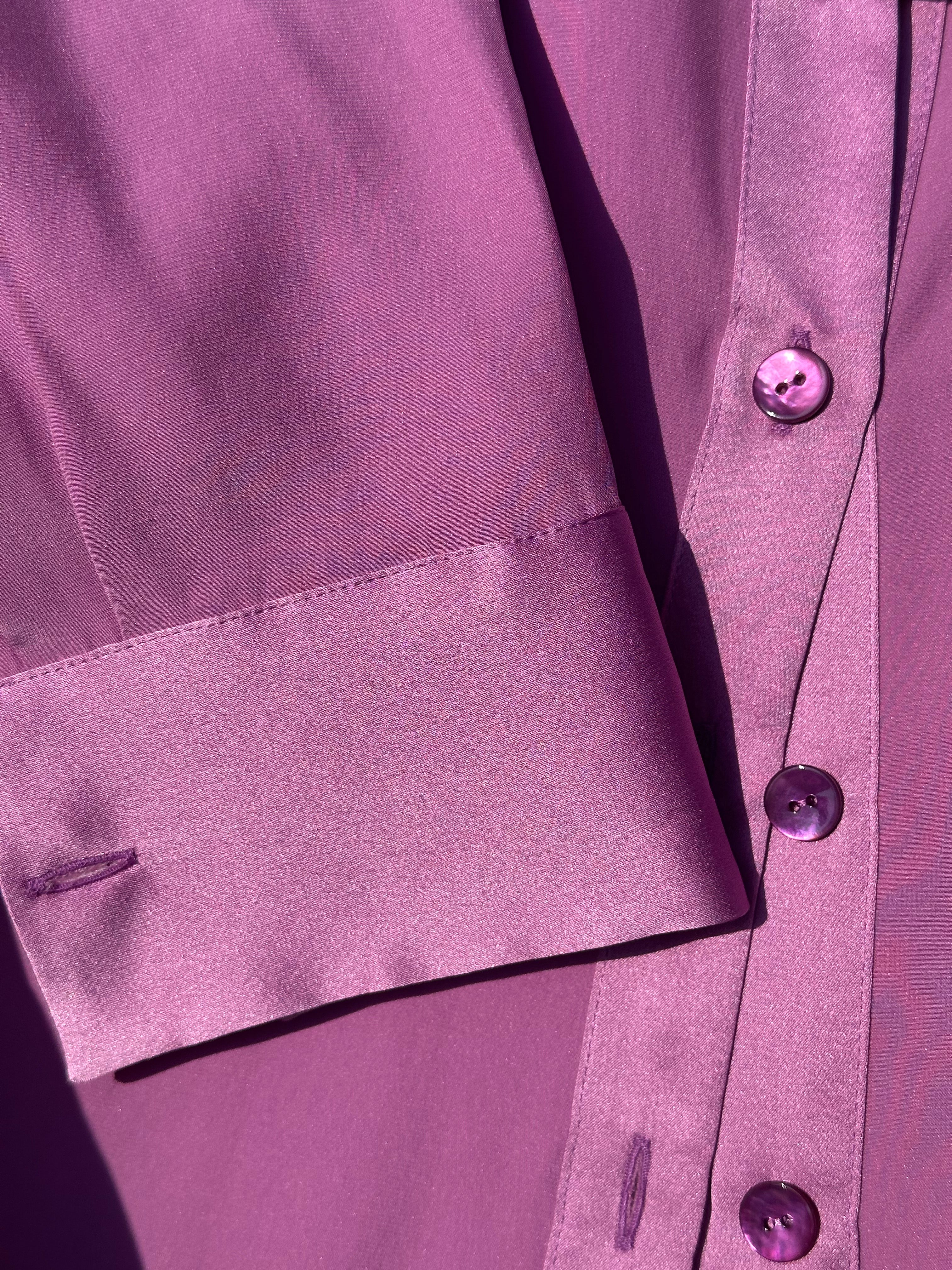 Camicia classica in raso di seta | Glicine