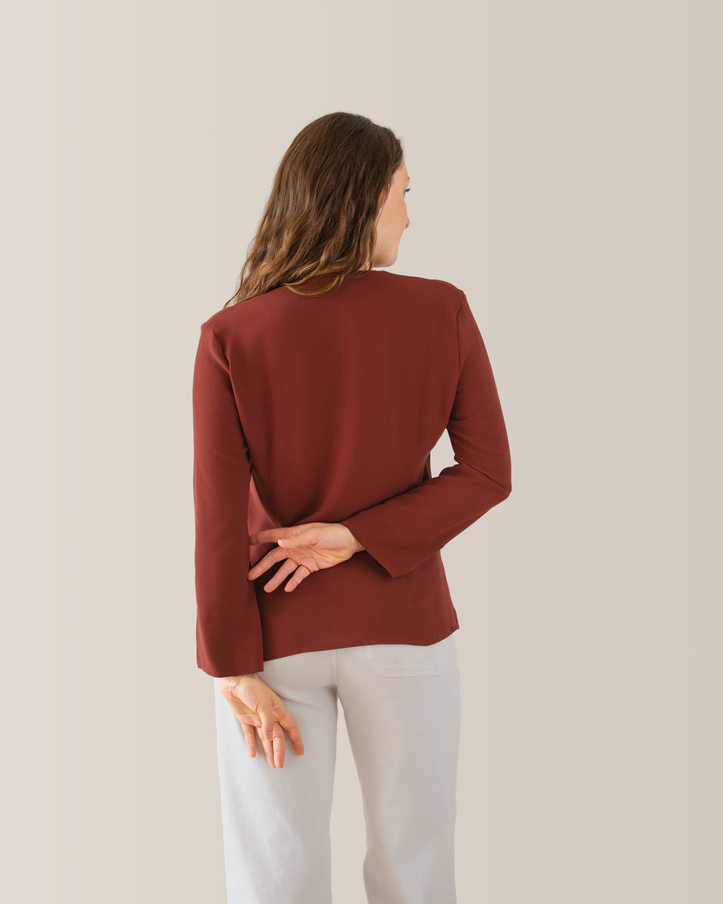 Camicia in seta scollo a V | Terra di Siena