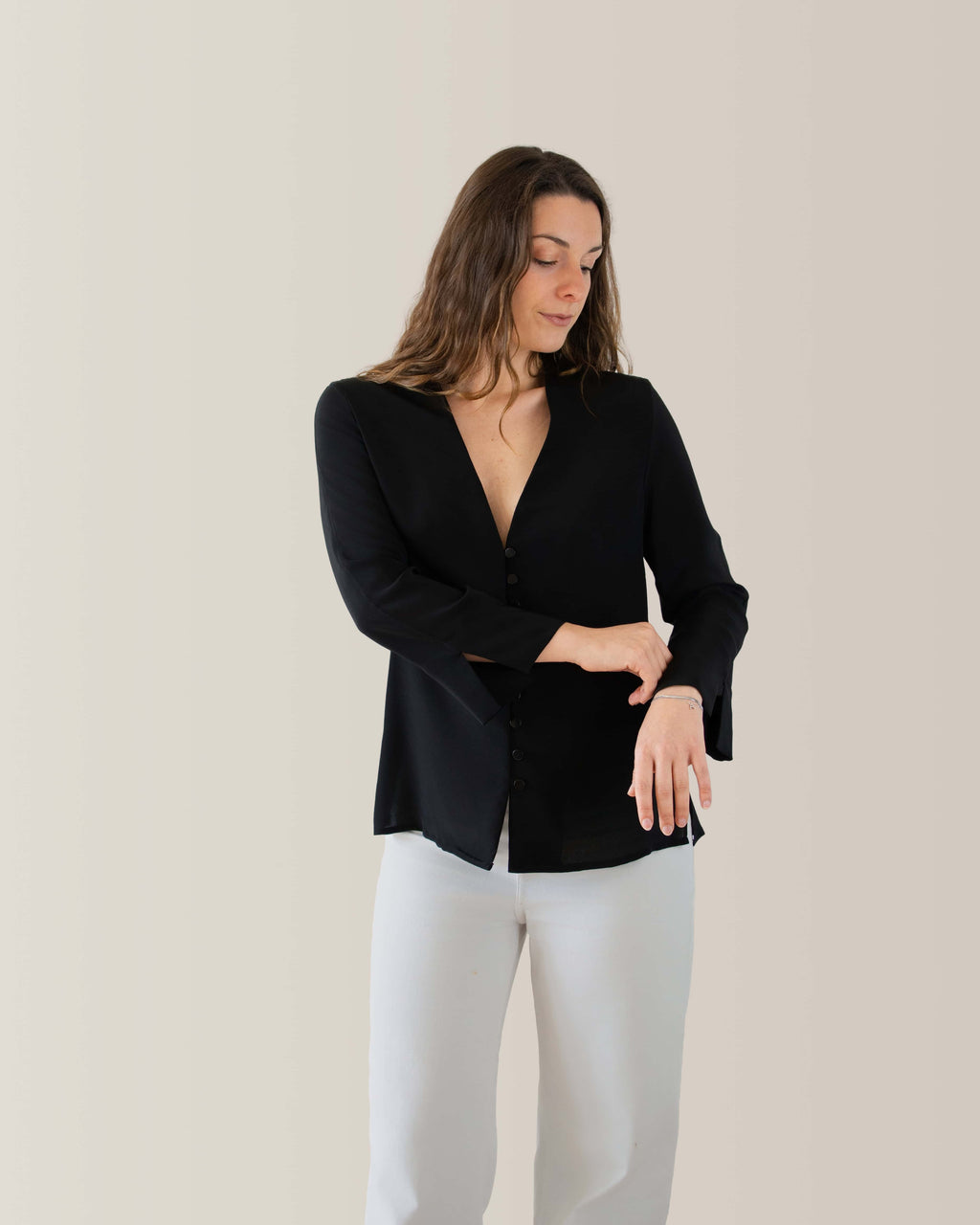 Camicia da donna in seta | scollo a V