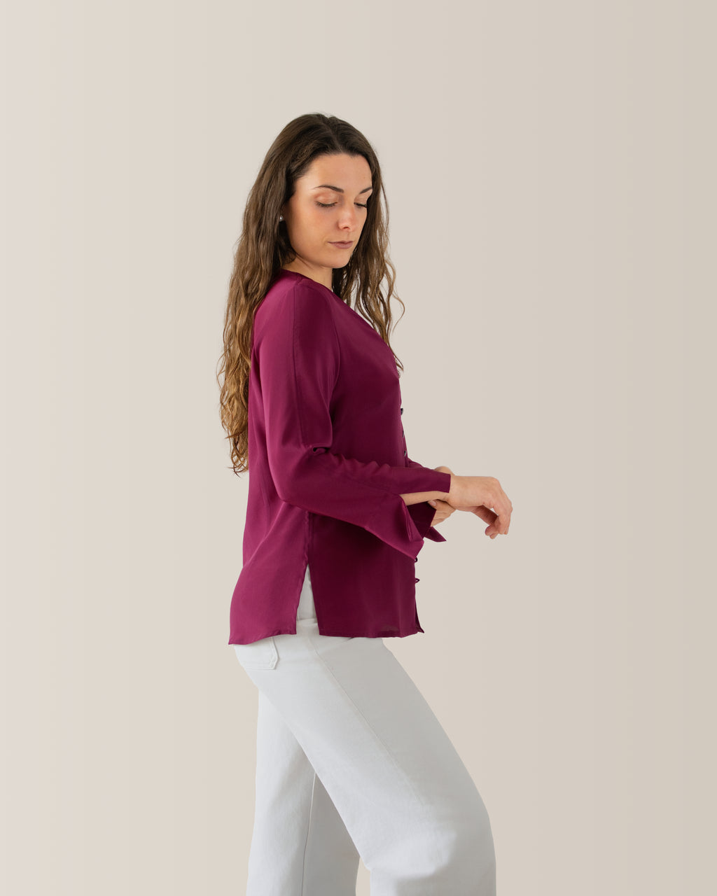 Camicia in seta scollo a V | Vinaccia