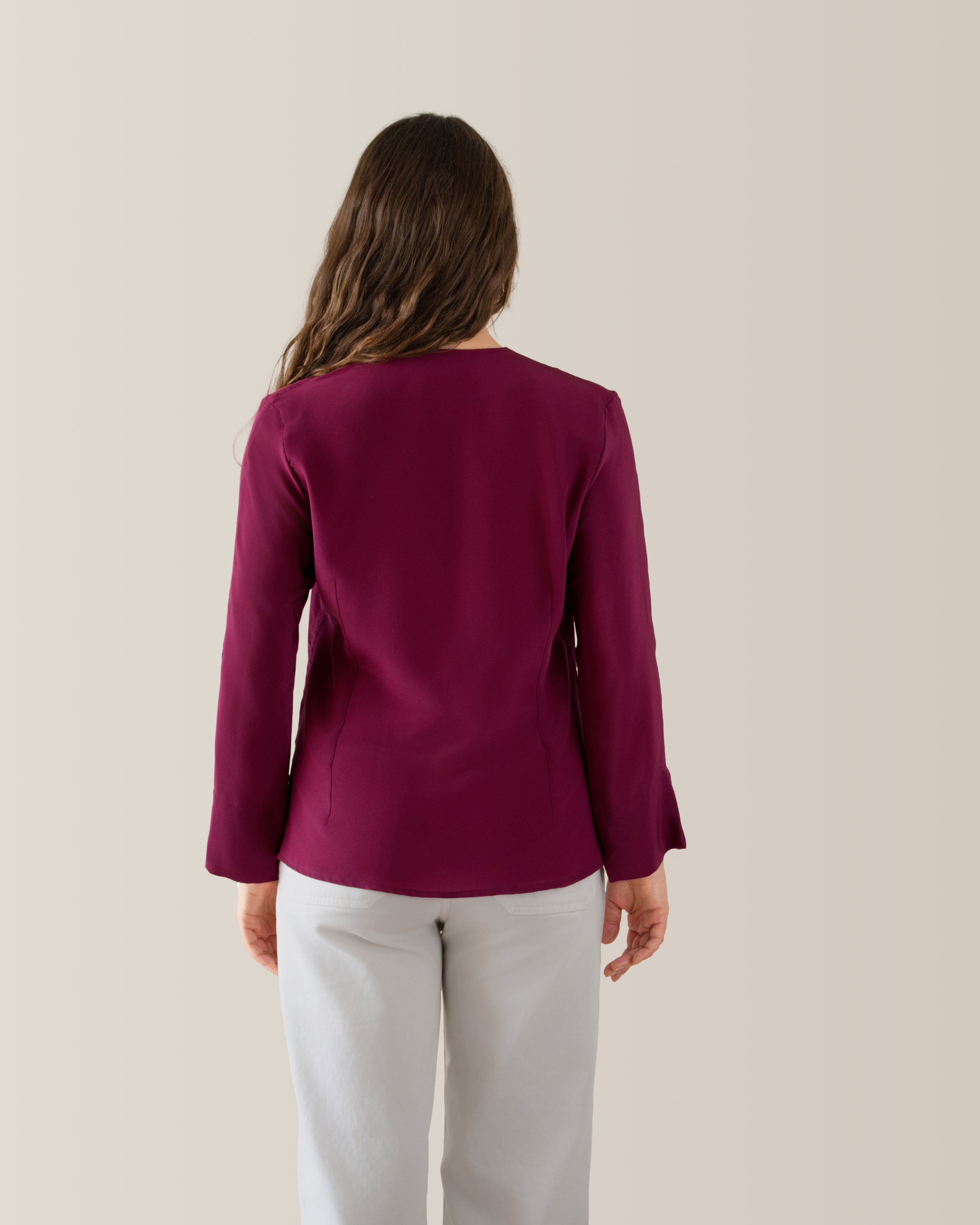 Camicia in seta scollo a V | Vinaccia