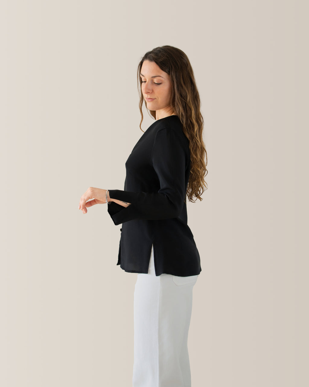 Camicia da donna in seta | scollo a V