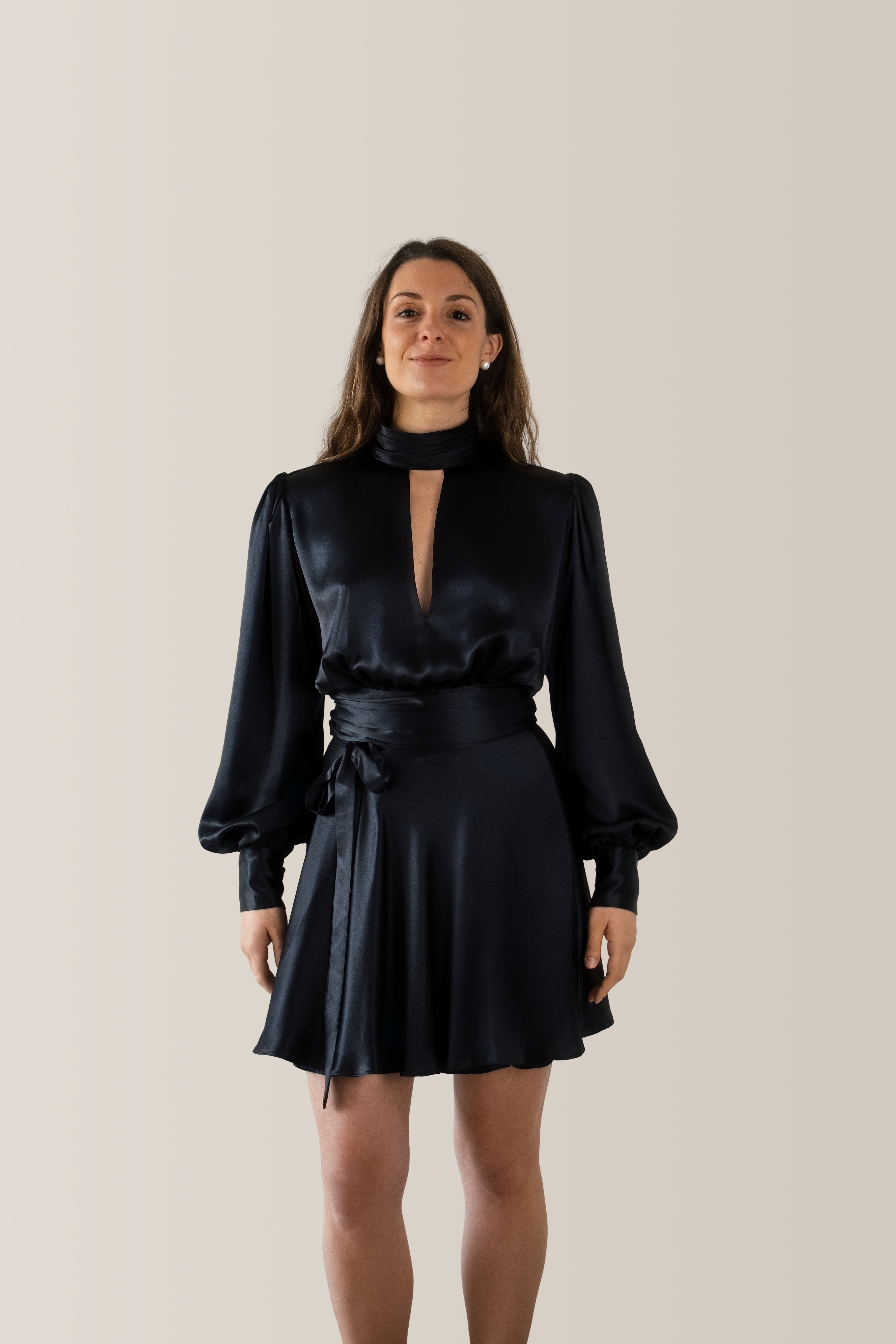 Satin 100% silk wrap skirt