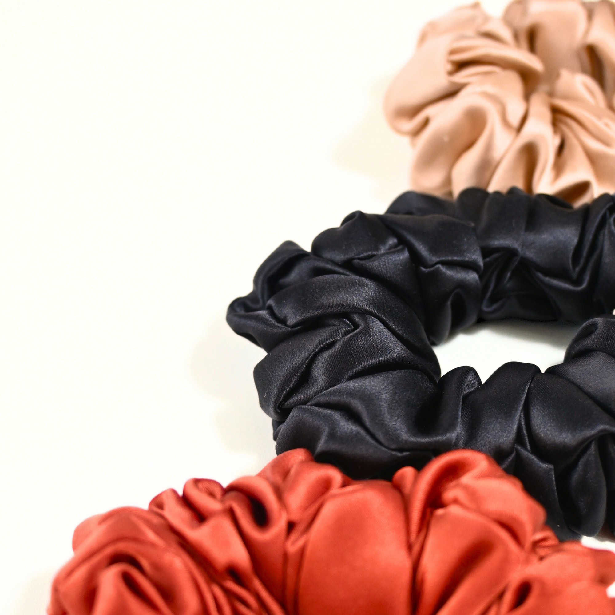 Scrunchie elastico per capelli in seta pura con fodera in cotone, colori assortiti, stile elegante da donna