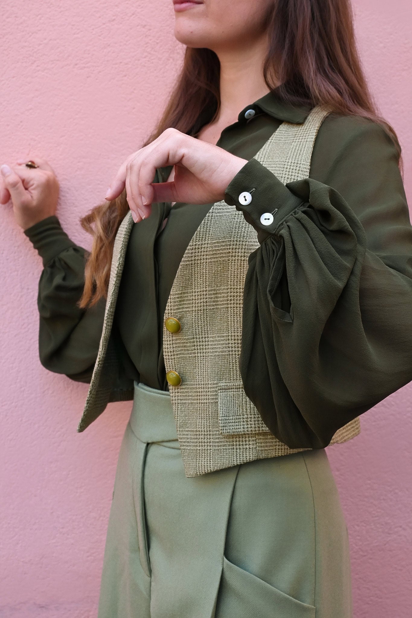 Gilet in lana e seta